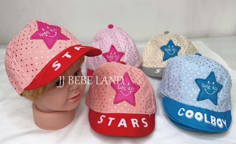Baby caps with star patches