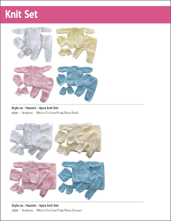Newborn knit sets Yazmin 4pcs, Yazmin 5pcs