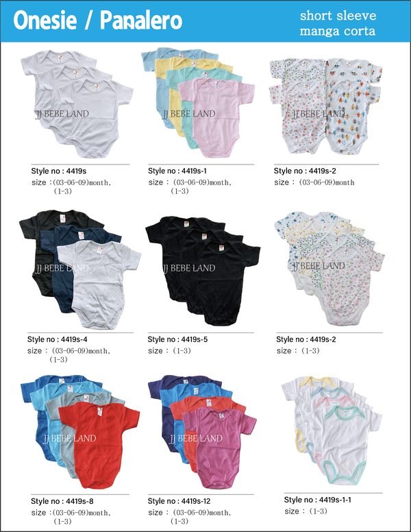 Short-sleeve onesies 4419s, 4419s-1, 4419s-2, 4419s-4, 4419s-5, 4419s-8, 4419s-12, 4419s-1-1