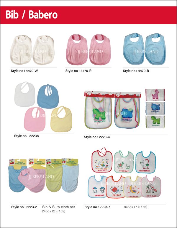Bibs 4470-W, 4470-P, 4470-B, 2223 series