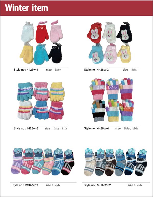 Mittens, gloves and wool socks 4428w-1, 4428w-2, 4428w-3, 4428w-4, MSK-3919, MSK-3922