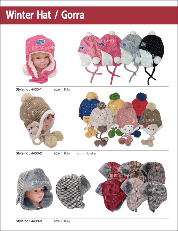 Earflap and trapper hats 4430-1, 4430-2, 4430-3