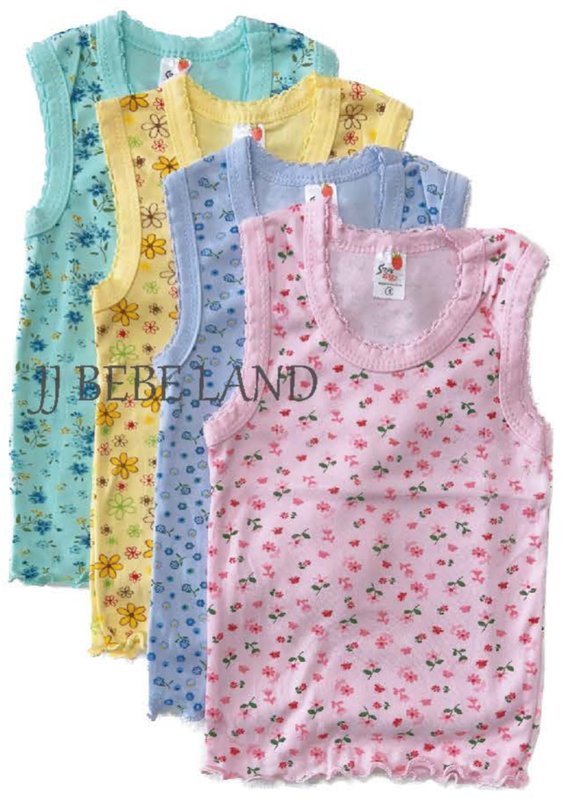 Pastel floral tank tops with lace trim